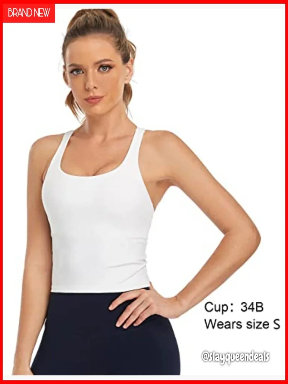 Wirefree Sports Bra with Removable Pads, Medium Impact, Longline Crop Top - Picture 4 of 6
